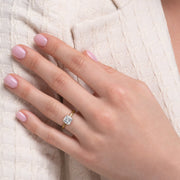 1.0CT Asscher Diamond Moissanite Solitaire Engagement Ring